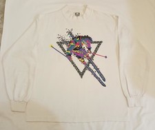 Vintage Andrew Carson T-Shirt XL Mens White High Neck Skiing Snow Sport 1991 USA picture