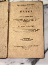 Tennessee Reports By John Overton Antique Book 1813 picture
