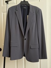 Theory Staple Blazer Size 6 Deep Slate Admiral Crepe NWT $495 picture