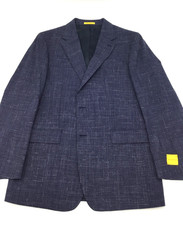 $595 Hickey Freeman Mens Classic Fit Suit With Pant Navy Size 44Long 38W picture