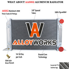 ALLOYWORKS 4 Row Aluminum Radiator Fit VW Scirocco Pro Stock Style Drag Racing#. picture