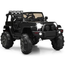 Costway 12V Kids Truck Car w/  Remote MP3 Music LED Lights Black as Gift picture