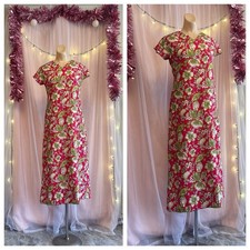 Vintage 60s Dress Maxi Pink Floral Print Mod Boho MuuMuu Handmade XS/S picture
