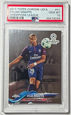 2017 Topps Chrome UEFA Champions League #41 Kylian Mbappe PSG PSA 10 picture