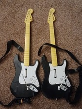 Lot Of 2 Rock Band Xbox 360 Harmonix Wired Fender Stratocaster Guitar 822152 picture