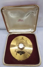 Vintage 1940-50s Illnois watch case-powder compact w/mirror, clock &orig box  picture
