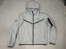 Nike FC Barcelona Jacket Mens Medium Gray Soccer Hooded Full Zip Culers FCB picture