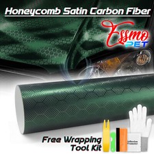 PET Honeycomb Carbon Fiber Satin Venom Green Hex Vehicle Vinyl Wrap Decal Sheet picture