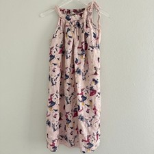 Bellambia Linen Shift Dress Womens Medium Pink Abstract Floral Halter Made Italy picture