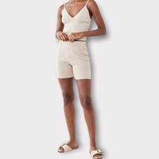 WAYF '98 Luke Heathered Knit Bike Shorts NWT Size Medium In Sahara Sand picture