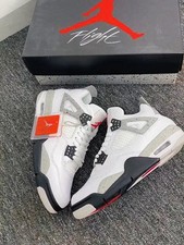 Jordan Air Jordan 4 retro white cement Men's Retro Mid Top Basketball Shoes picture