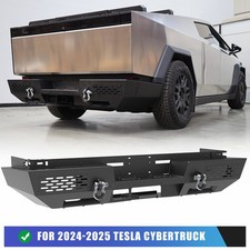 2 in 1 Steel Rear Bumper Powder-Coated w/Shackles For 2024-2025 Tesla cybertruck picture