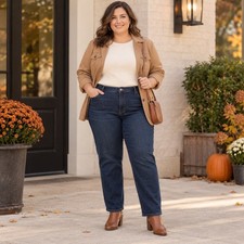 Riders by Lee Jeans Dark Blue Relaxed Fit Straight Leg Plus Petite Fall 22WP NEW picture
