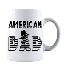Funny Fathers Day USA Flag American Dad Mug Gift for DAD Coffee Mug Daddy picture