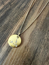Sequin NYC Constellation Zodiac Necklace 22k Gold Plated Crystal Celestial picture