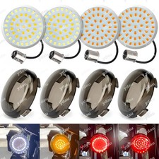 1157 LED Turn Signal Lights Smoke Lens For Harley Touring Sportster Softail Dyna picture