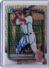 Franklin Arias Autographed 2025 Bowman Chrome 1st Prospect Mojo Refractor BCP67 picture