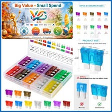 80Pcs Car Fuse Kit Assortment Standard Size Multi-Color 40A Repair picture