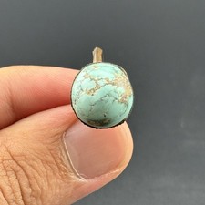 Big antique old near eastern turquoise stone brass ring picture