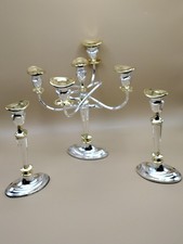 Vintage Silverplate 5-Arm Candelabra Candle Holder Candlestick Made in England  picture