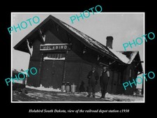 Holabird South Dakota Railroad Depot Station 1930 Large Historic Old Photo picture