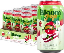 Bloom Pop Prebiotic Soda 12 Pack, Winter Pomberry 12oz Limited Edition picture