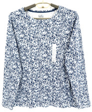 NWT CROFT & BARROW Women's 100% Cotton The Classic Tee Top Long Sleeve Floral XL picture