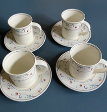 Vintage Set of 4 MIKASA Intaglio CAC20 Annette Coffee or Tea Cups with Saucers picture