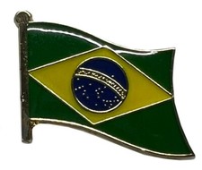 Brazil Country Flag Bike Motorcycle Hat Cap lapel Pin  picture