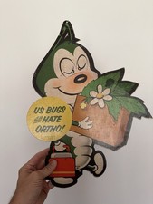 Vintage Ortho US Bugs Hate Ortho Double Sided Die Cut Garden Advertising Sign B picture