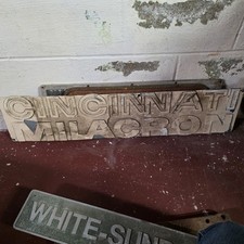 Vtg CINCINNATI  Machine Plate Plaque Sign Cast Aluminum About 3 foot Long  picture