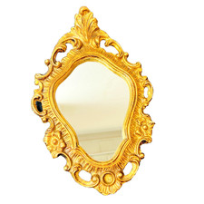 VINTAGE FLORENTINE ORNATE GOLD HANGING MIRROR - GOLD FRAME - 14