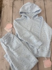 NWT LoveShackFancy x Target Girls Blue Floral Hoodie Sweatpants Set Size S picture