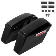 Vivid Black Hard Saddle Bags w/ Latch For Harley Touring Road Street Glide 14-24 picture