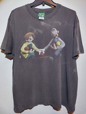 Vintage '89 Wallace & Gromit Movie T-Shirt Distressed Thrashed GUC Medium Grunge picture
