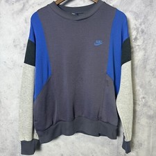 Vintage Nike Colorblock Sweatshirt Mens Large L Gray Blue Embroidered 80s Top picture