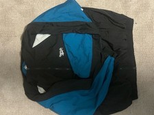 Reebok Windbreaker Jacket Size XL Black Blue Vintage picture