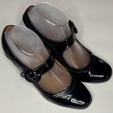Clarks Artisan Women 8.5 M Black Patent Leather Mary Jane Heels Pumps Heels picture