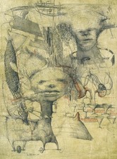 WANDERING KING OEDIPUS & 3-WHEELED SPHINX by Konstantin Antioukhin Signed picture