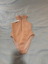 Dipping Daisys Swimsuit Shoal One Piece Rash Guard Zip Up Orange NWT Small 155 picture