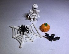 Lego Halloween Lot Jack-o’-lantern Pumpkin Skeleton Bat Spider Web New City picture