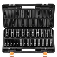 VEVOR Impact Sockets Set 1/2 Inch Drive 26 PCS SAE 10mm - 36mm Deep 6-Point picture