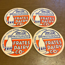 Frates Dairy Co. Milk Bottle Caps Lot of 4 White/Blue/Orange/Red picture