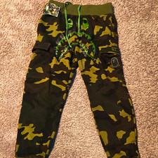 A Bathing Ape x UNDEFEATED Camo Shark Jogger Pants Cotton Fleece M 32