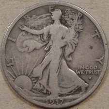 1917-S Obv Walking Liberty Half Dollar 50c VG-F Details as Pictured L4-1 picture