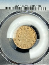 1895-P High-End PCGS MS62 Liberty Head V Nickel | Gold Toning | Sharp Strike picture