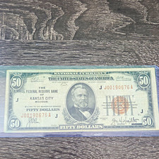 US Federal Reserve $50 Note 1929 Kansas City District J Circulated picture