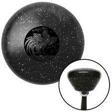 Cock a-doodle-doo Black Retro Metal Flake Shift Knob w/ M16x1.5 Insert Shifter picture