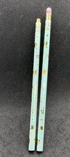 Vintage Sanrio Pencil Set Mint Green Iridescent Gold Foil Flowers W/topper 1988 picture