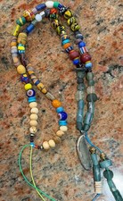 Native American Old Treasure Necklace, Old Trade Beads,Turquoise,Roman Glass picture